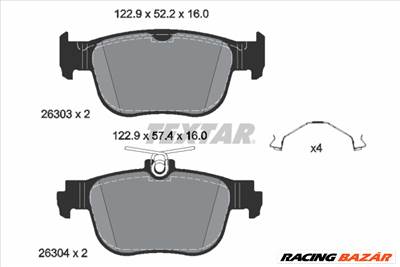 TEXTAR 2630301 - fékbetétkészlet, tárcsafék AUDI CUPRA FORD SEAT SKODA VW