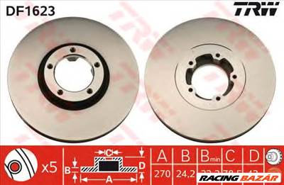 TRW DF1623 - féktárcsa FORD FORD AUSTRALIA