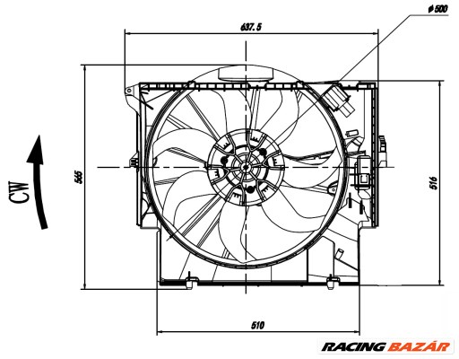 NRF 47923 - ventilátor, motorhűtés BMW 1. kép