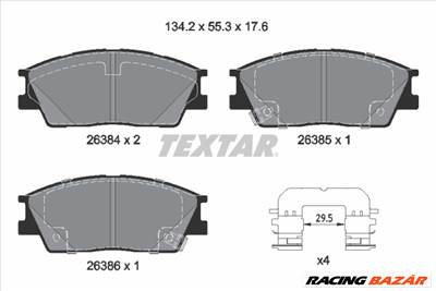 TEXTAR 2638401 - fékbetétkészlet, tárcsafék HYUNDAI KIA