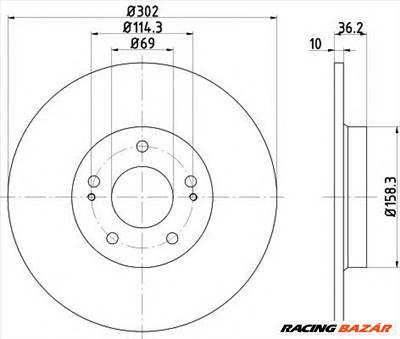 TEXTAR 92267403 - féktárcsa CITROËN MITSUBISHI MITSUBISHI (GAC) PEUGEOT PEUGEOT (DF-PSA)