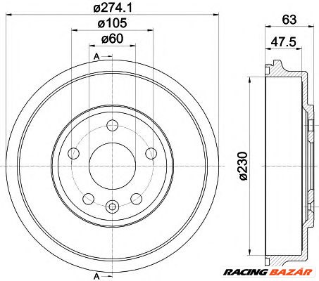 TEXTAR 94039600 - fékdob CHEVROLET CHEVROLET (SGM) HOLDEN 1. kép