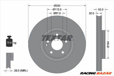 TEXTAR 92334903 - féktárcsa MERCEDES-BENZ