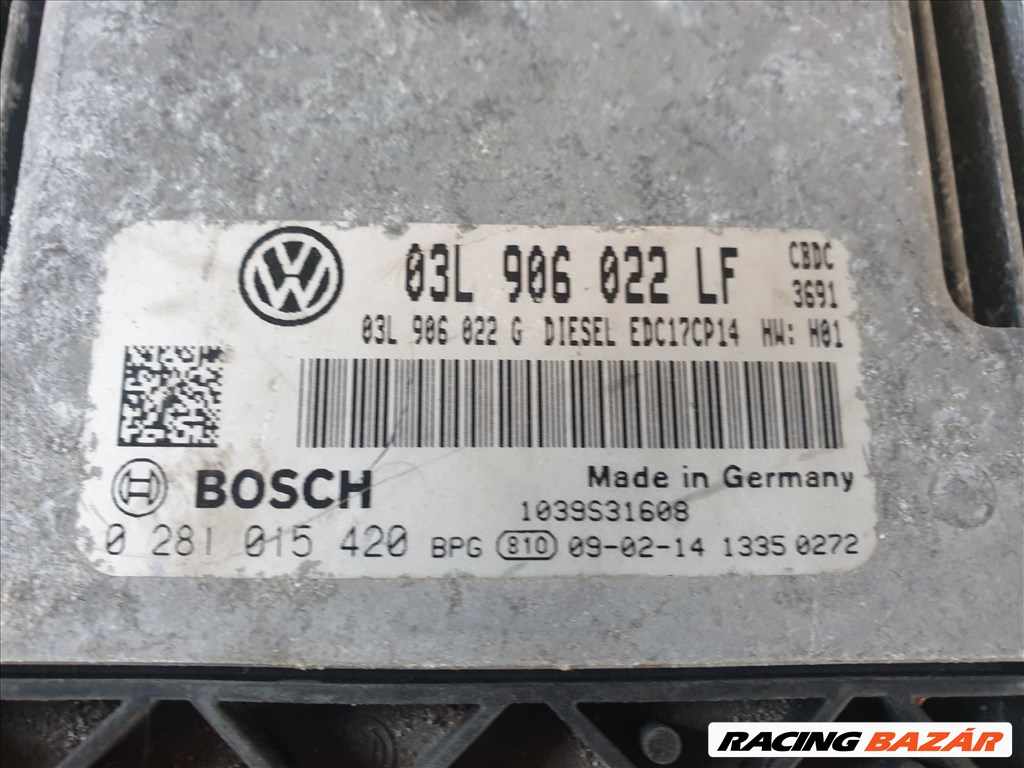 Volkswagen Golf VI CBDC motorvezérlő 03L 906 022 LF 2. kép