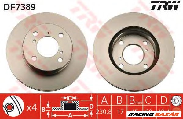 TRW DF7389 - féktárcsa SUZUKI 1. kép
