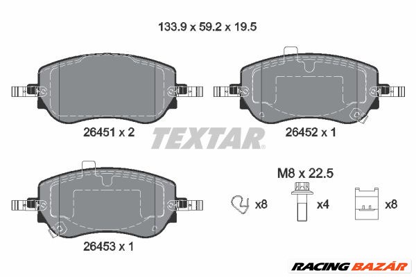 TEXTAR 2645101 - fékbetétkészlet, tárcsafék FIAT 1. kép