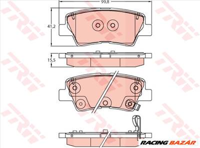 TRW GDB2242 - fékbetétkészlet, tárcsafék KIA