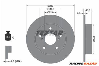 TEXTAR 92308303 - féktárcsa SUZUKI SUZUKI (CHANGAN)