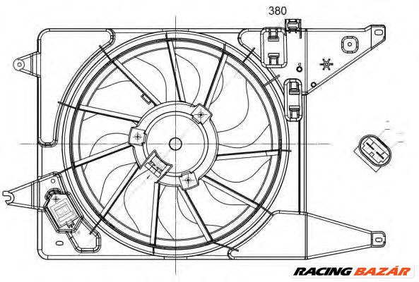 NRF 47225 - hűtőventillátor DACIA LADA RENAULT 1. kép