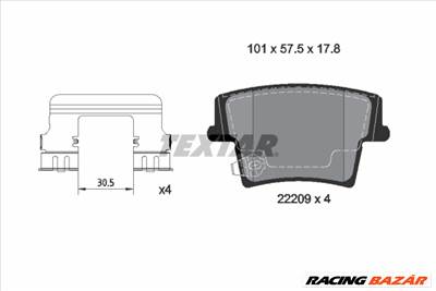 TEXTAR 2220903 - fékbetétkészlet, tárcsafék CHRYSLER DODGE