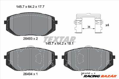 TEXTAR 2649301 - fékbetétkészlet, tárcsafék GENESIS HYUNDAI KIA