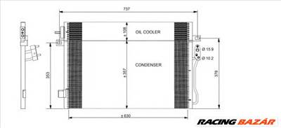 NRF 350098 - klíma kondenzátor DODGE