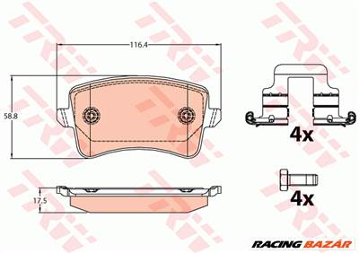 TRW GDB2107 - fékbetét AUDI