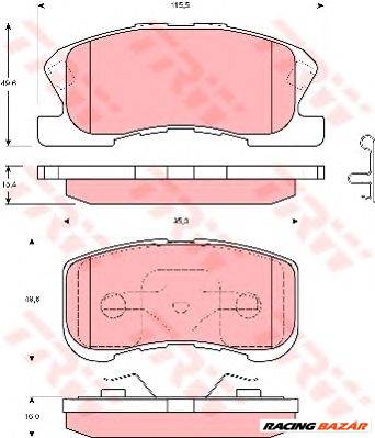 TRW GDB3220 - fékbetét DAIHATSU MITSUBISHI PERODUA TOYOTA