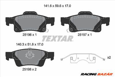 TEXTAR 2519603 - fékbetétkészlet, tárcsafék JEEP