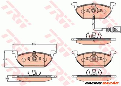 TRW GDB2108 - fékbetét AUDI SEAT SKODA VW