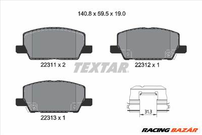 TEXTAR 2231102 - fékbetétkészlet, tárcsafék BUICK (SGM) CHEVROLET (SGM) OPEL VAUXHALL