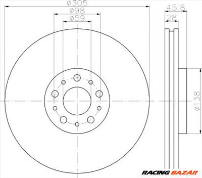 TEXTAR 92237603 - féktárcsa FIAT OPEL VAUXHALL