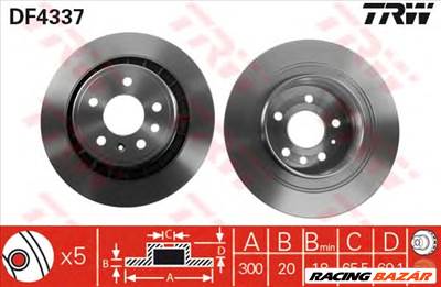 TRW DF4337 - féktárcsa SAAB