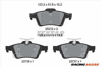TEXTAR 2521204 - fékbetétkészlet, tárcsafék FORD FORD AUSTRALIA