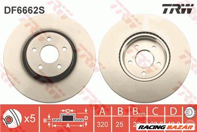 TRW DF6662S - féktárcsa FORD