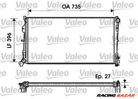 VALEO 732956 - Vízhűtő (Hűtőradiátor) CHRYSLER 1. kép