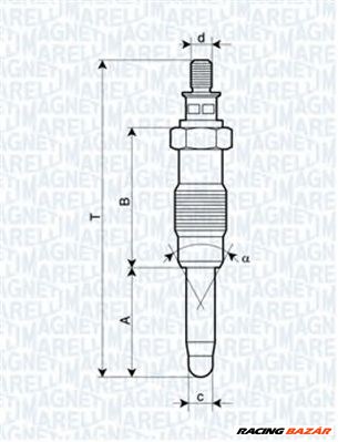 MAGNETI MARELLI 062900010304 - izzítógyertya ALFA ROMEO ARO AUSTIN AVIA BEDFORD BERTONE BMW CARBODIE 1. kép