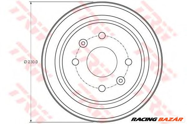 TRW DB4442 - fékdob CHEVROLET ZAZ 1. kép