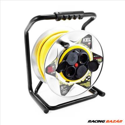 Lincos Hosszabbító kábel acél dobon, olaj-, láng- és zúzásálló gumikábel, 50m - W-99468