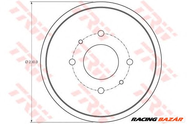 TRW DB4443 - fékdob MITSUBISHI SMART 1. kép