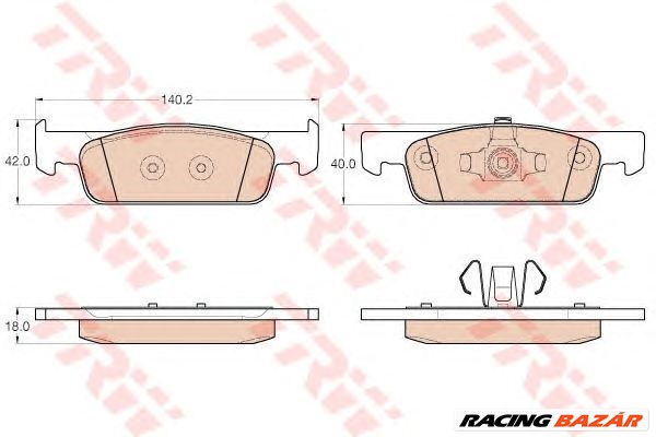 TRW GDB2016 - fékbetét DACIA RENAULT SMART 1. kép