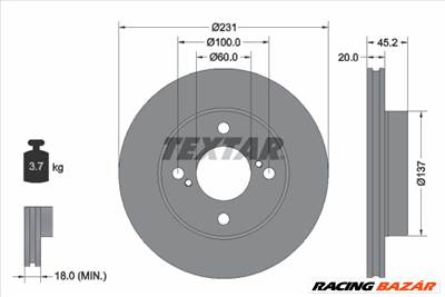 TEXTAR 92309403 - féktárcsa SUZUKI