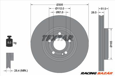 TEXTAR 92323405 - féktárcsa MERCEDES-BENZ MERCEDES-BENZ (BBDC)
