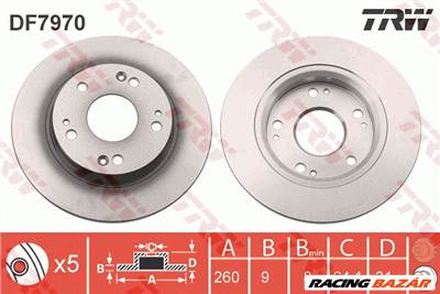 TRW DF7970 - féktárcsa HONDA HONDA (GAC)