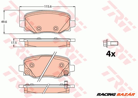 TRW GDB2116 - fékbetét FIAT JEEP JEEP (GAC FCA) 1. kép