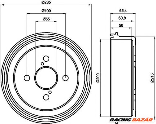 TEXTAR 94021200 - fékdob HOLDEN TOYOTA 1. kép