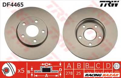 TRW DF4465 - féktárcsa FORD FORD (CHANGAN) FORD AUSTRALIA MAZDA (CHANGAN) VOLVO VOLVO (CHANGAN)