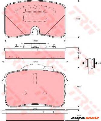TRW GDB961 - fékbetét AUDI