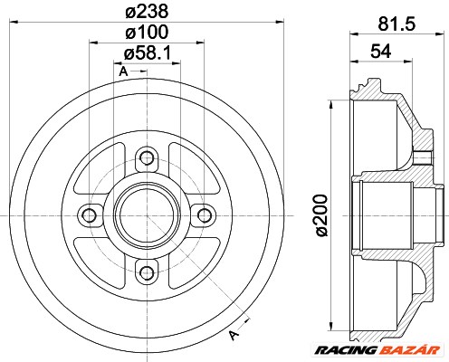 TEXTAR 94043100 - fékdob SUZUKI 1. kép