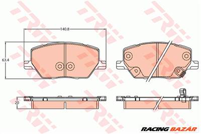 TRW GDB3629 - fékbetét FIAT JEEP