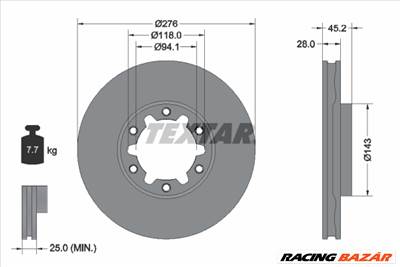 TEXTAR 92338603 - féktárcsa NISSAN