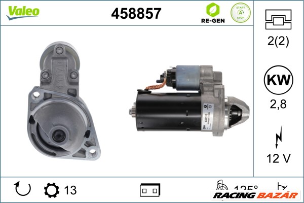 VALEO 458857 - önindító MERCEDES-BENZ 1. kép