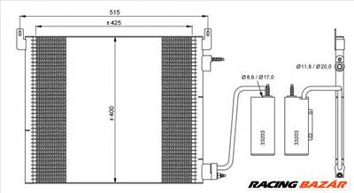 NRF 35741 - klíma kondenzátor CADILLAC OPEL SAAB VAUXHALL