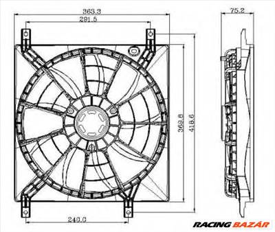 NRF 47257 - hűtőventillátor FIAT SUZUKI