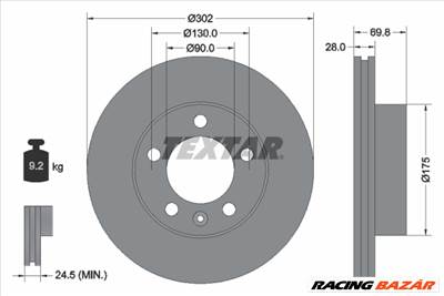 TEXTAR 92228603 - féktárcsa NISSAN OPEL RENAULT VAUXHALL