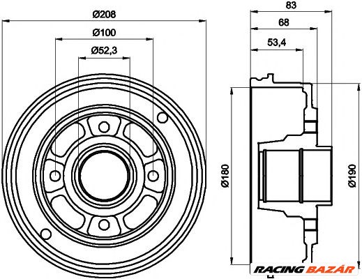 TEXTAR 94023600 - fékdob DACIA LADA MAHINDRA RENAULT NISSAN RENAULT 1. kép