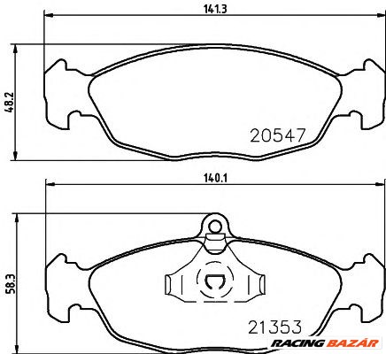 TEXTAR 2054701 - fékbetét CHEVROLET DAEWOO FSO HOLDEN JAGUAR OPEL VAUXHALL ZAZ 1. kép