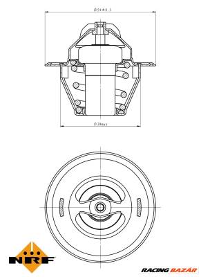 NRF 725212 - termosztát, hűtőfolyadék AUDI MITSUBISHI SEAT SKODA VW