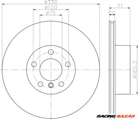 TEXTAR 92256303 - féktárcsa BMW 1. kép