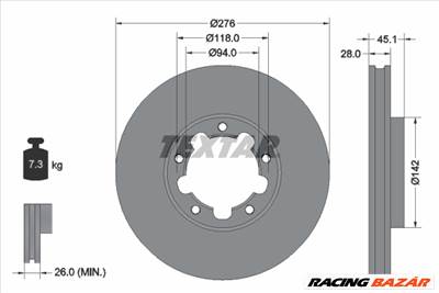 TEXTAR 92324003 - féktárcsa NISSAN RENAULT TRUCKS